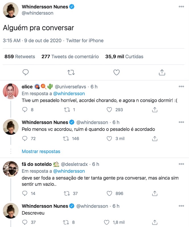 Whindersson Nunes Desabafa E Pede Alguém Para Conversar